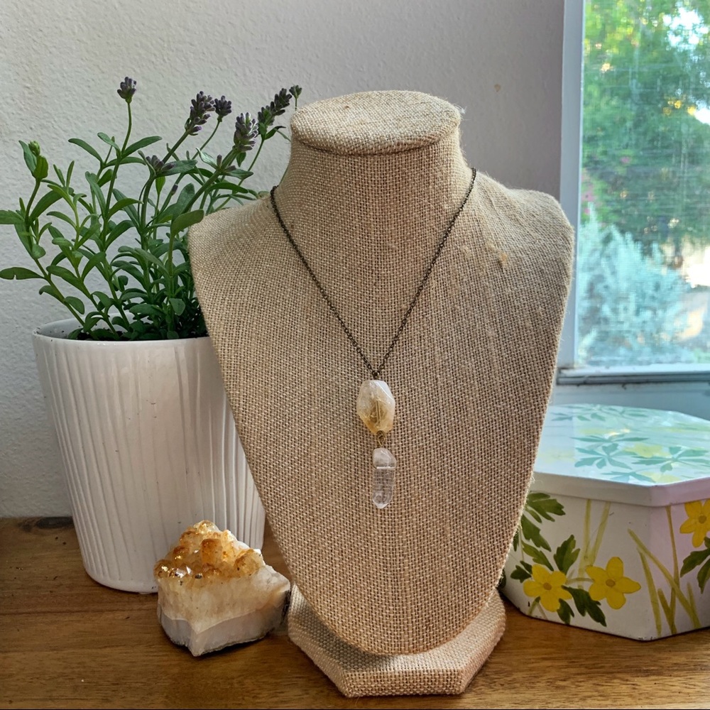 Citrine & quartz necklace - Picture 2 of 2
